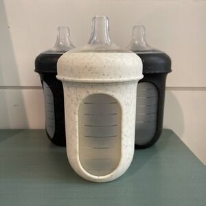 Boon Nursh Reusable Silicone Baby Bottles Set 3x8oz Sippy Cup